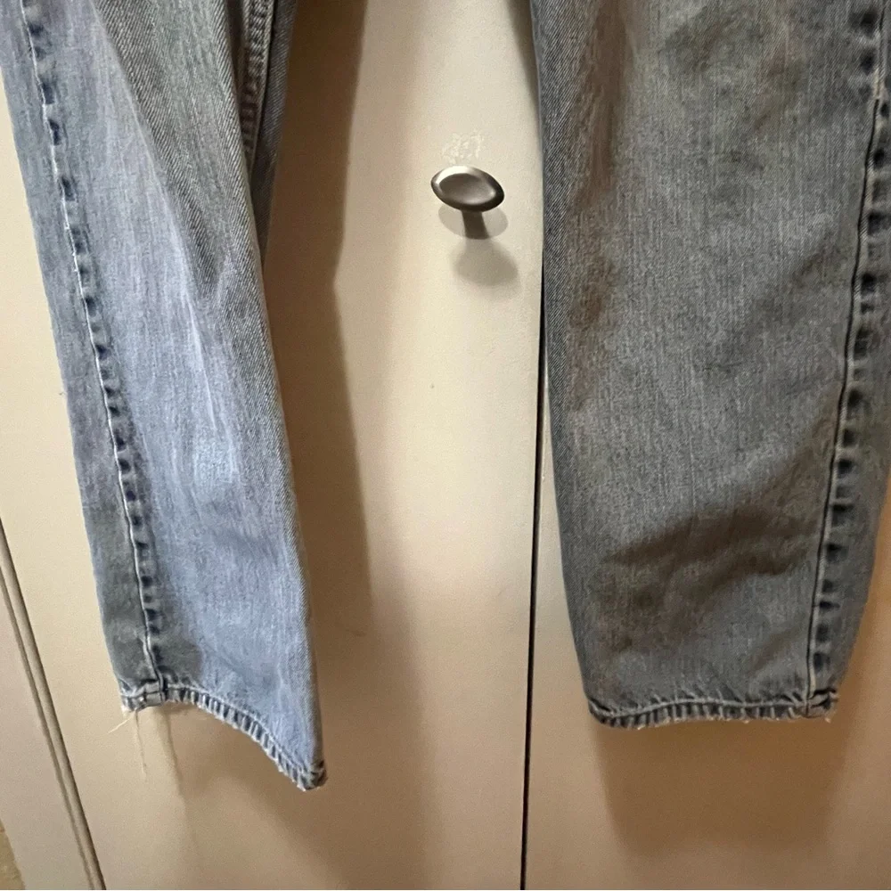 Levi's 505 Regular Fit Blue Straight Jeans with Distressed Details.38x32